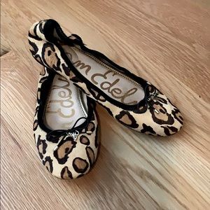 Sam Edelman Felicia Leopard Hair Flats 7.5 EUC